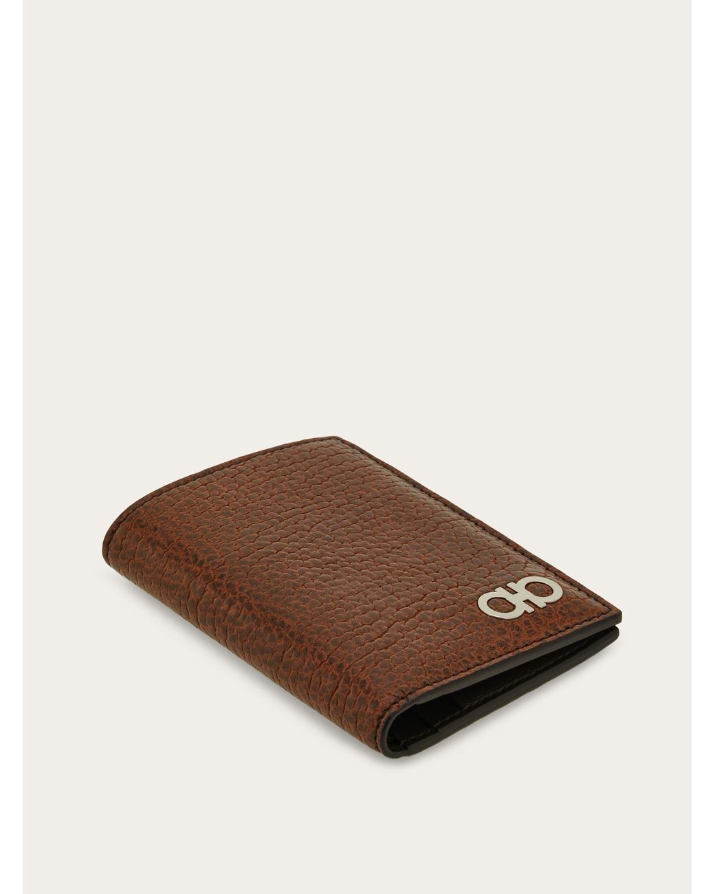 Ferragamo Brown Gancini Credit Card Holder for men