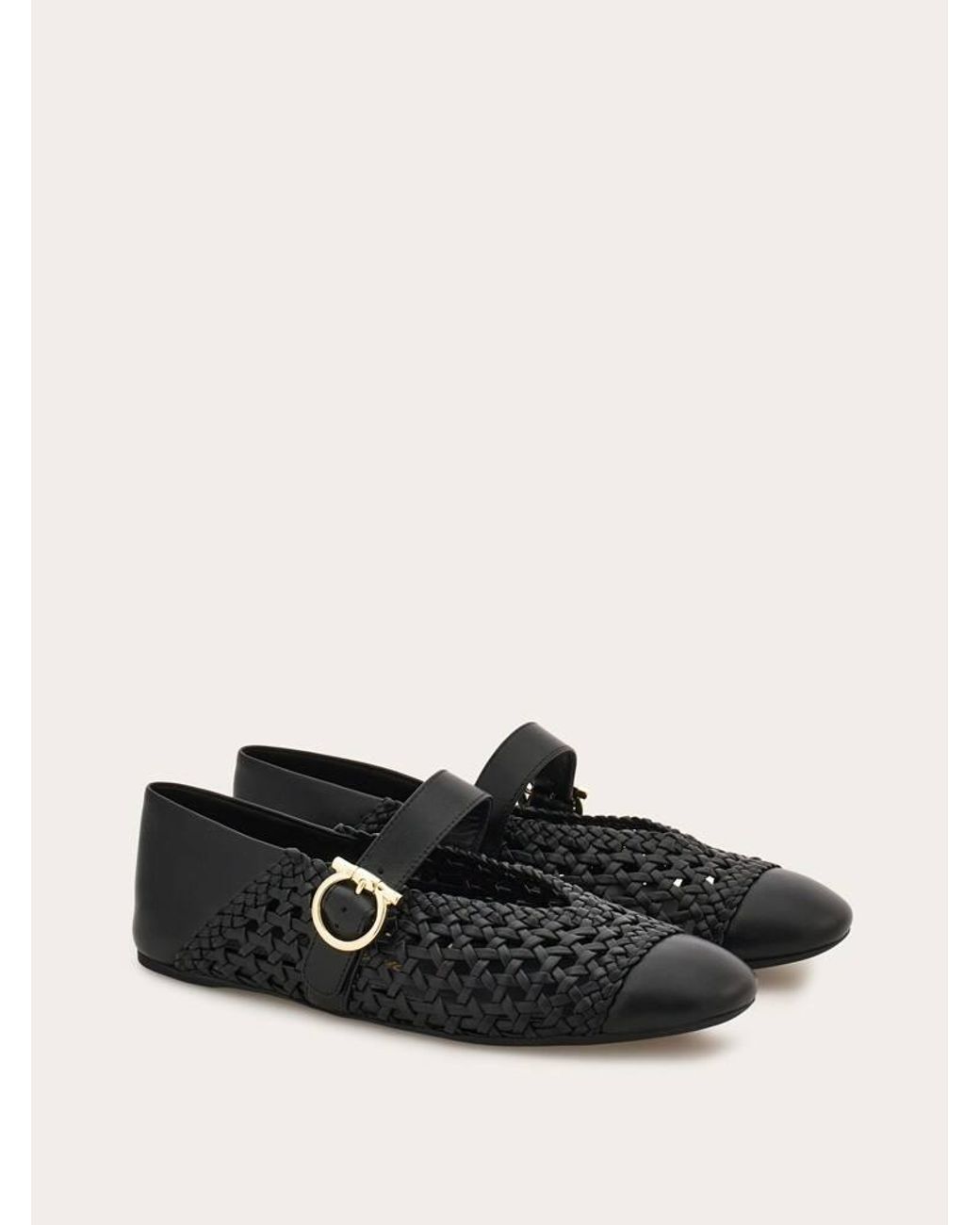 Ferragamo White Gancini Buckle Ballet Flat .5