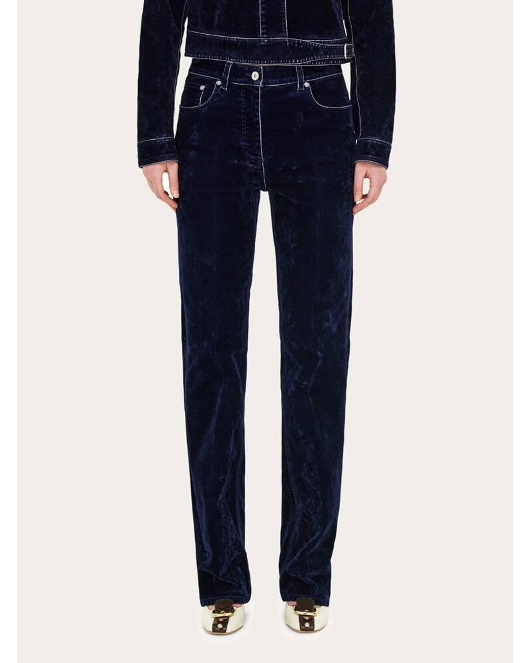 Ferragamo Blue Five Pocket Trouser