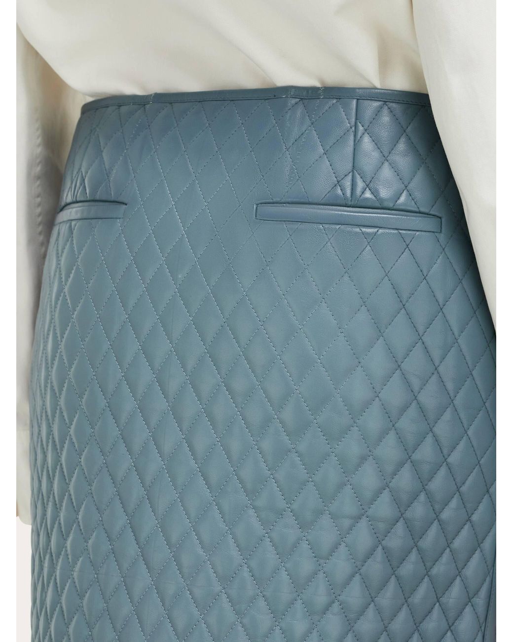 Ferragamo Blue Quilted Nappa Skirt