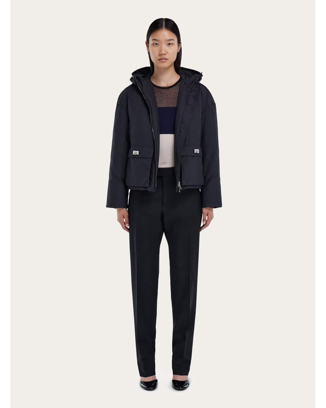 Ferragamo Blue Padded Blouson