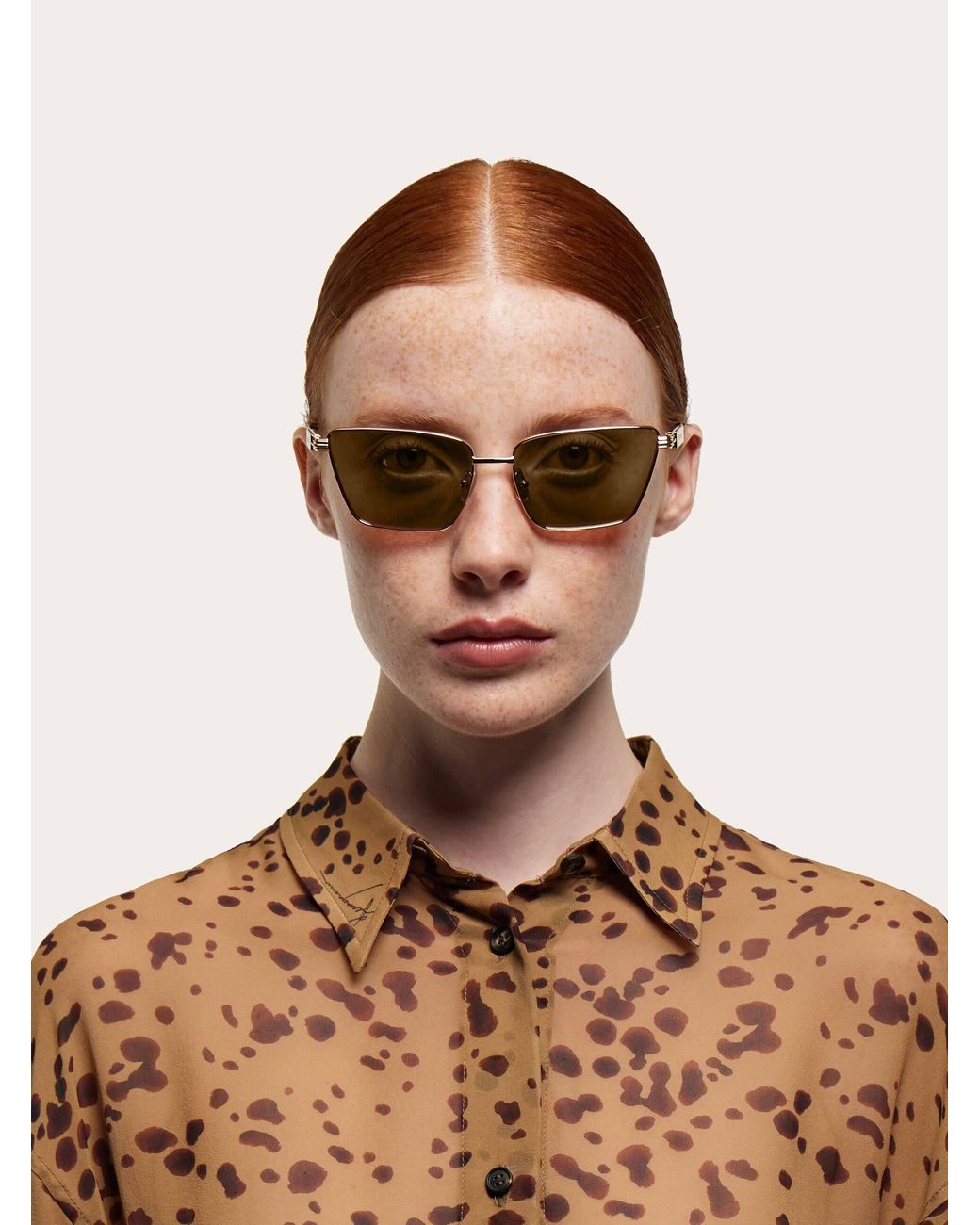 Ferragamo Natural Butterfly Frame Sunglasses