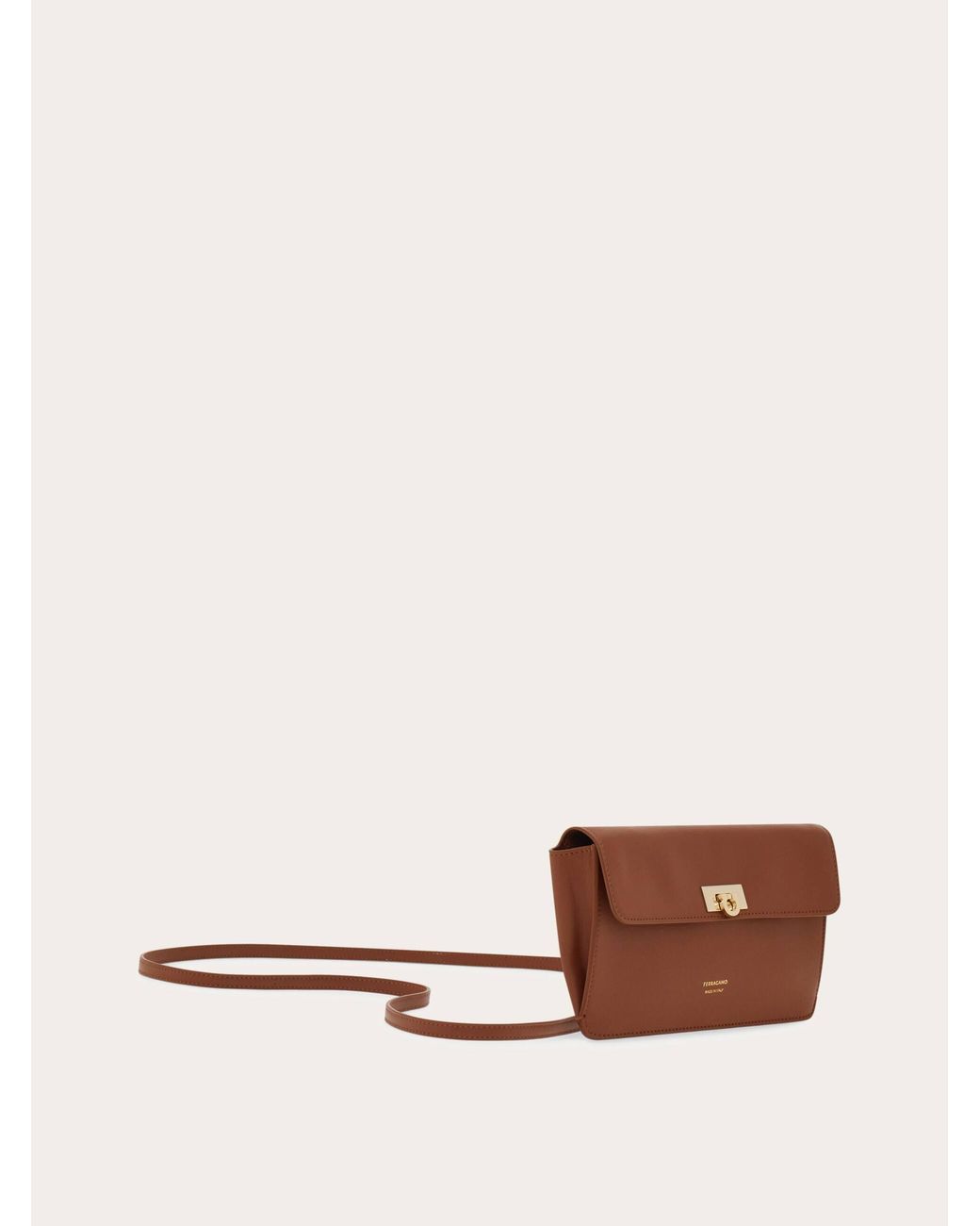 Ferragamo Brown Flat Gancini Minibag