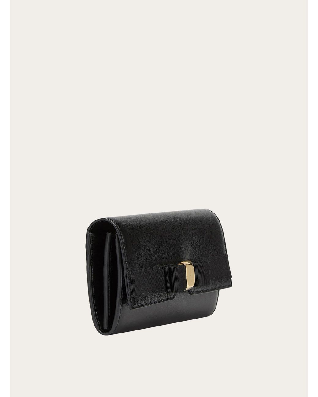 Ferragamo Black Vara Bow Continental Wallet