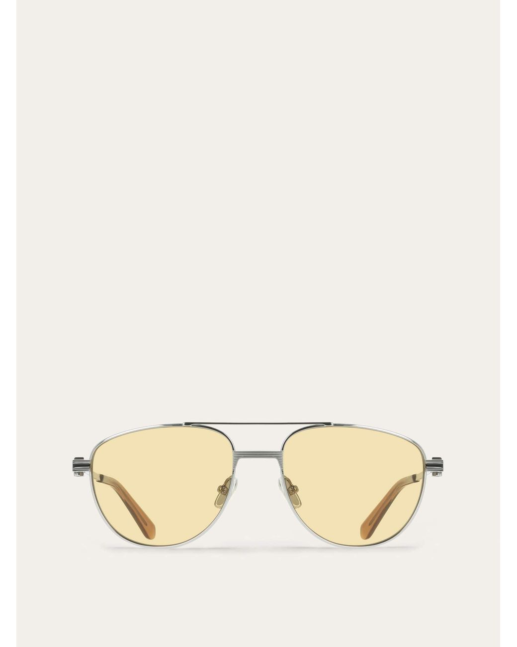 Ferragamo Natural Aviator Frame Sunglasses for men