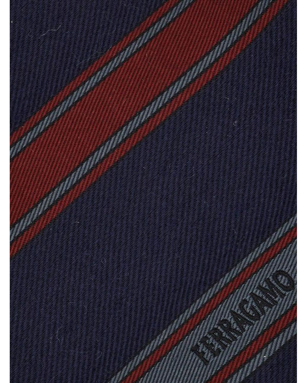 Ferragamo Blue Regimental Jacquard Tie for men