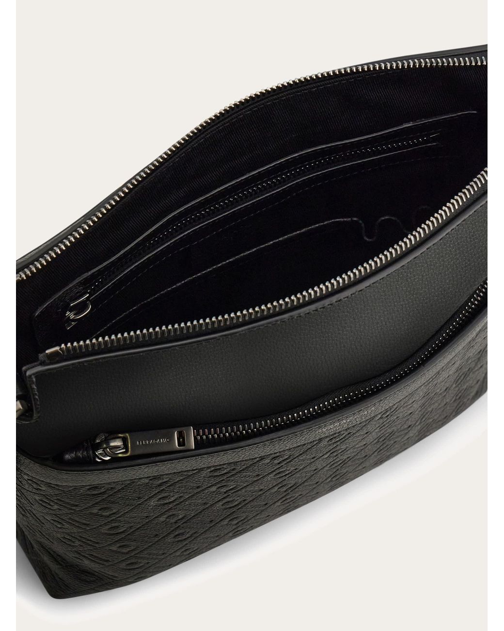 Ferragamo Black Monogram Messenger Bag for men