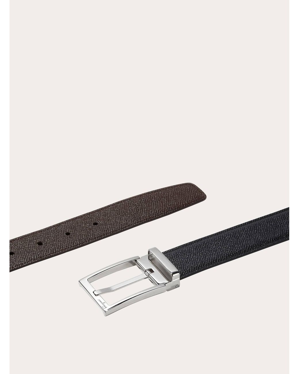 Ferragamo Black Apos;S Double Adjustable Leather Belt for men