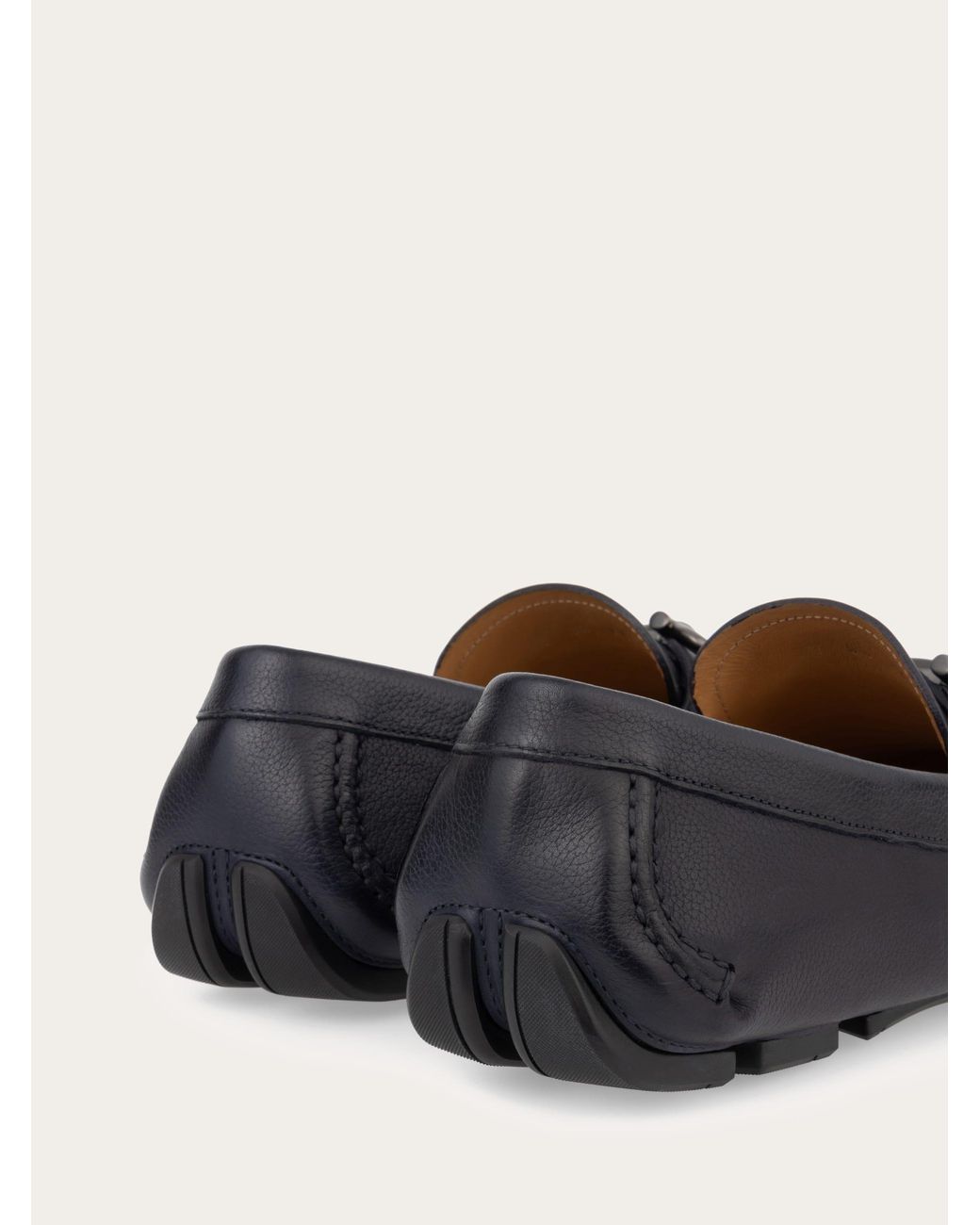 Ferragamo White Gancini Ornament Driver for men
