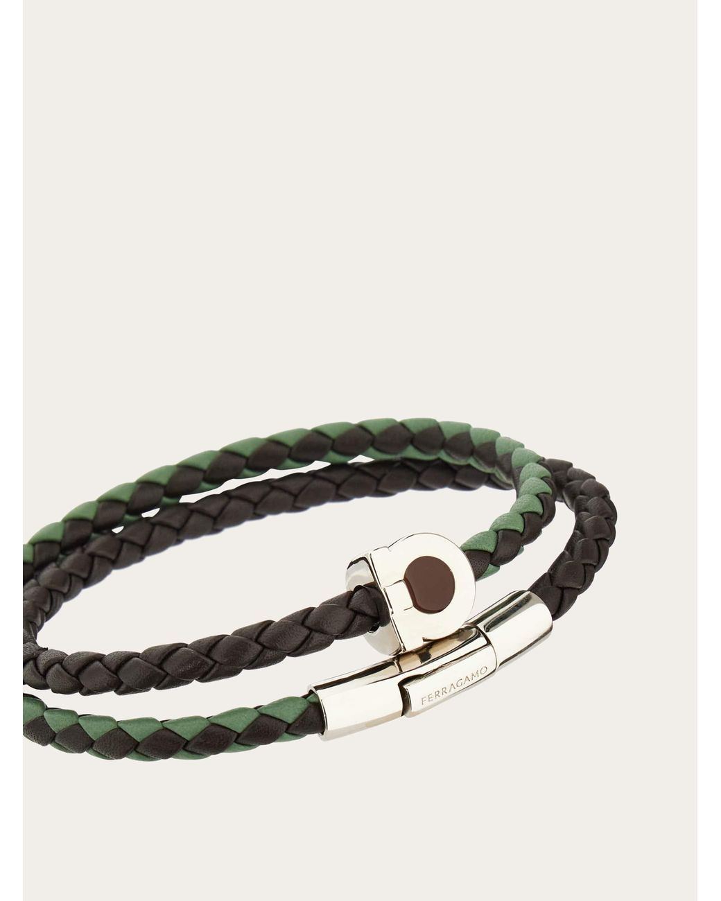 Ferragamo White Gancini Bracelet (20Cm) for men