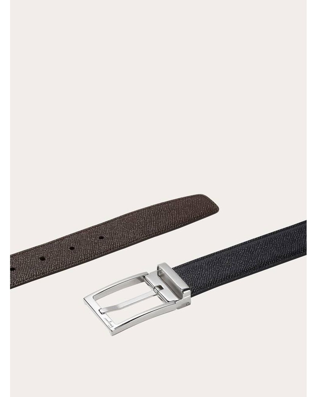 Ferragamo Black Apos;S Double Adjustable Leather Belt for men