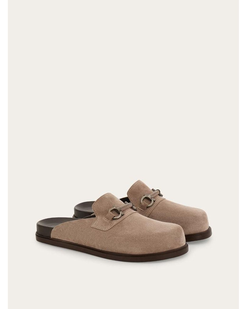 Ferragamo Natural Gancini Ornament Mule for men