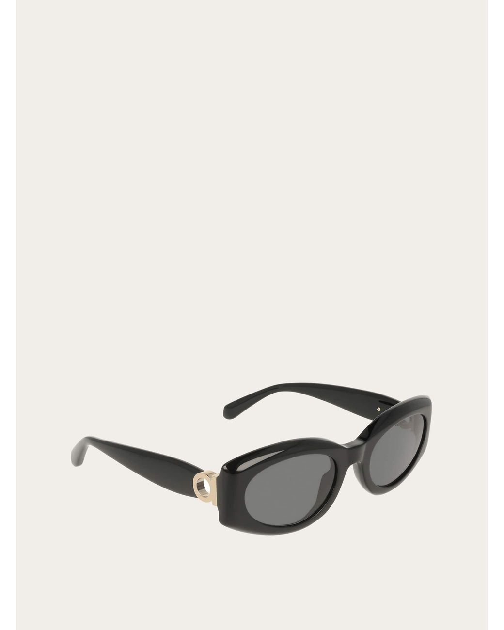 Ferragamo Black Rectangular Frame Sunglasses
