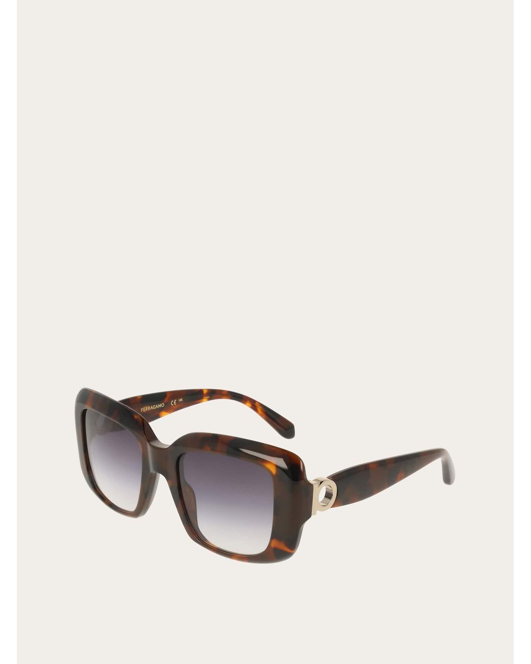 Ferragamo Black Rectangular Frame Sunglasses