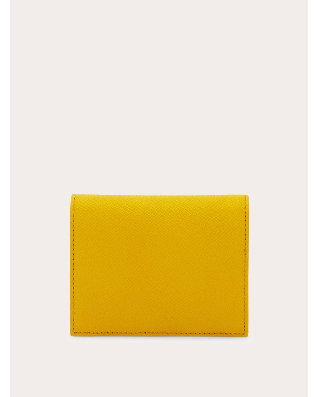 Ferragamo Yellow Gancini Compact Wallet