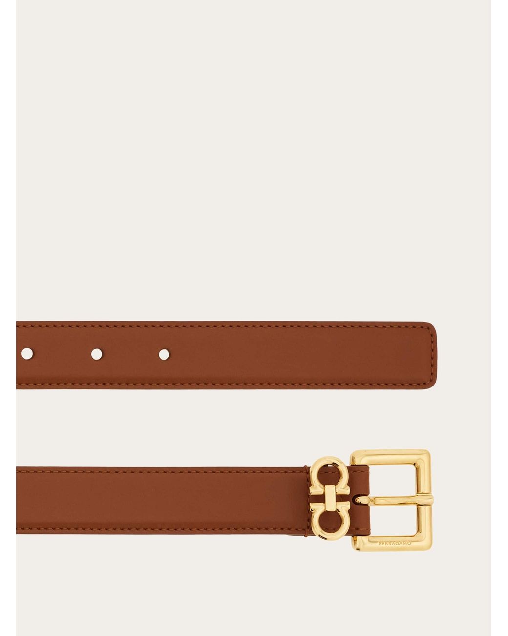 Ferragamo White Double Gancini Fixed Belt
