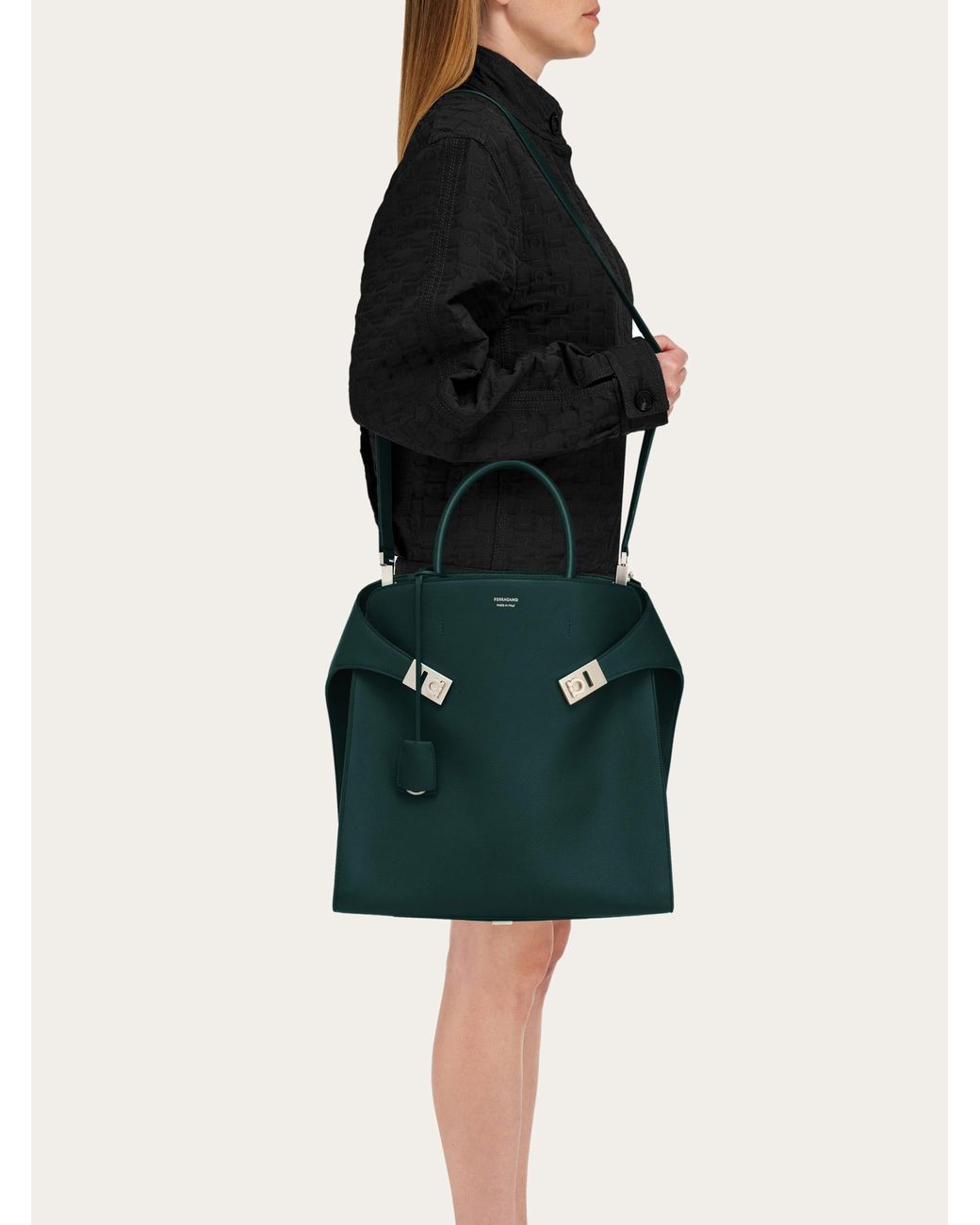 Ferragamo Green Hug Tote Bag for men