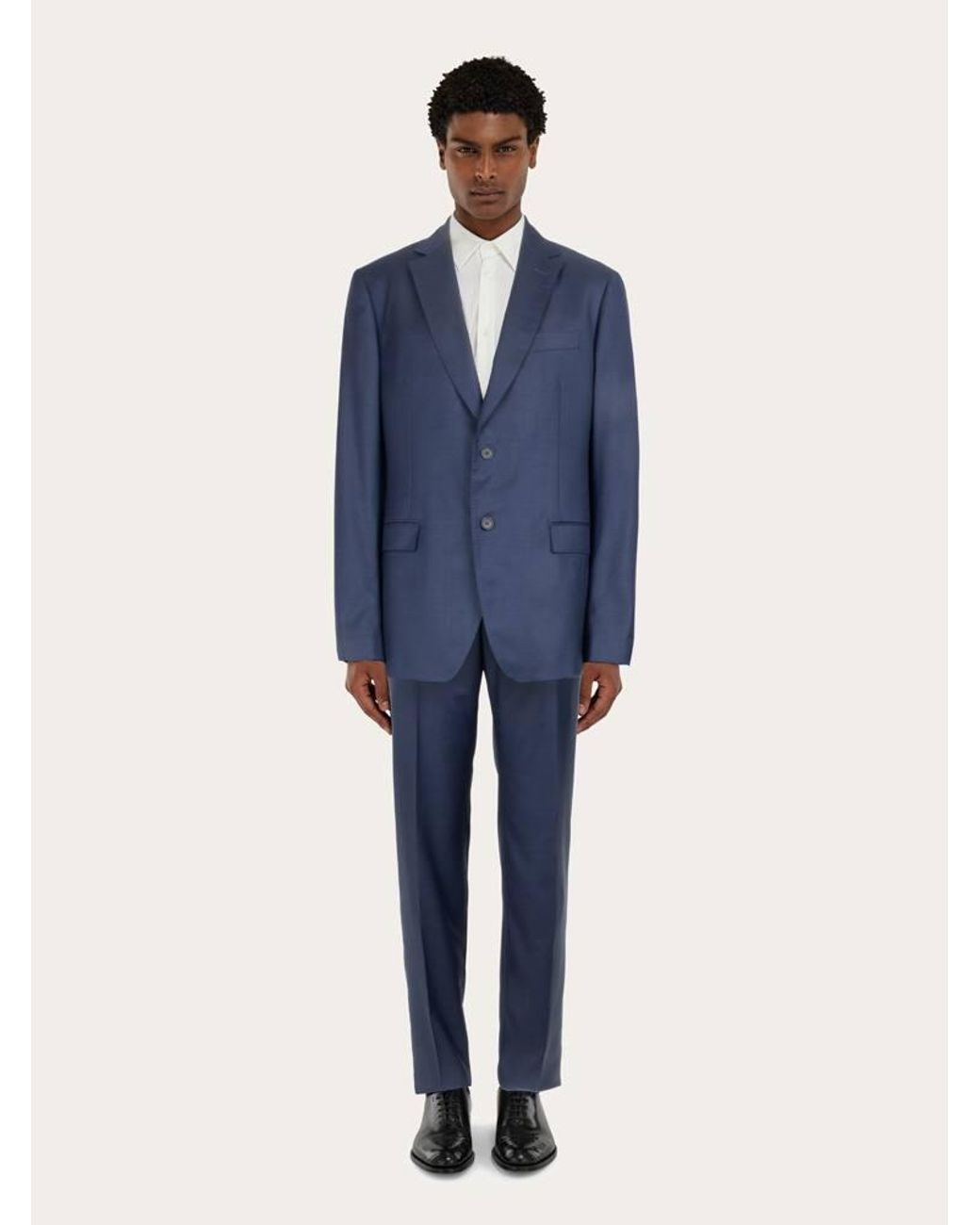 Ferragamo Blue Plain Suit for men
