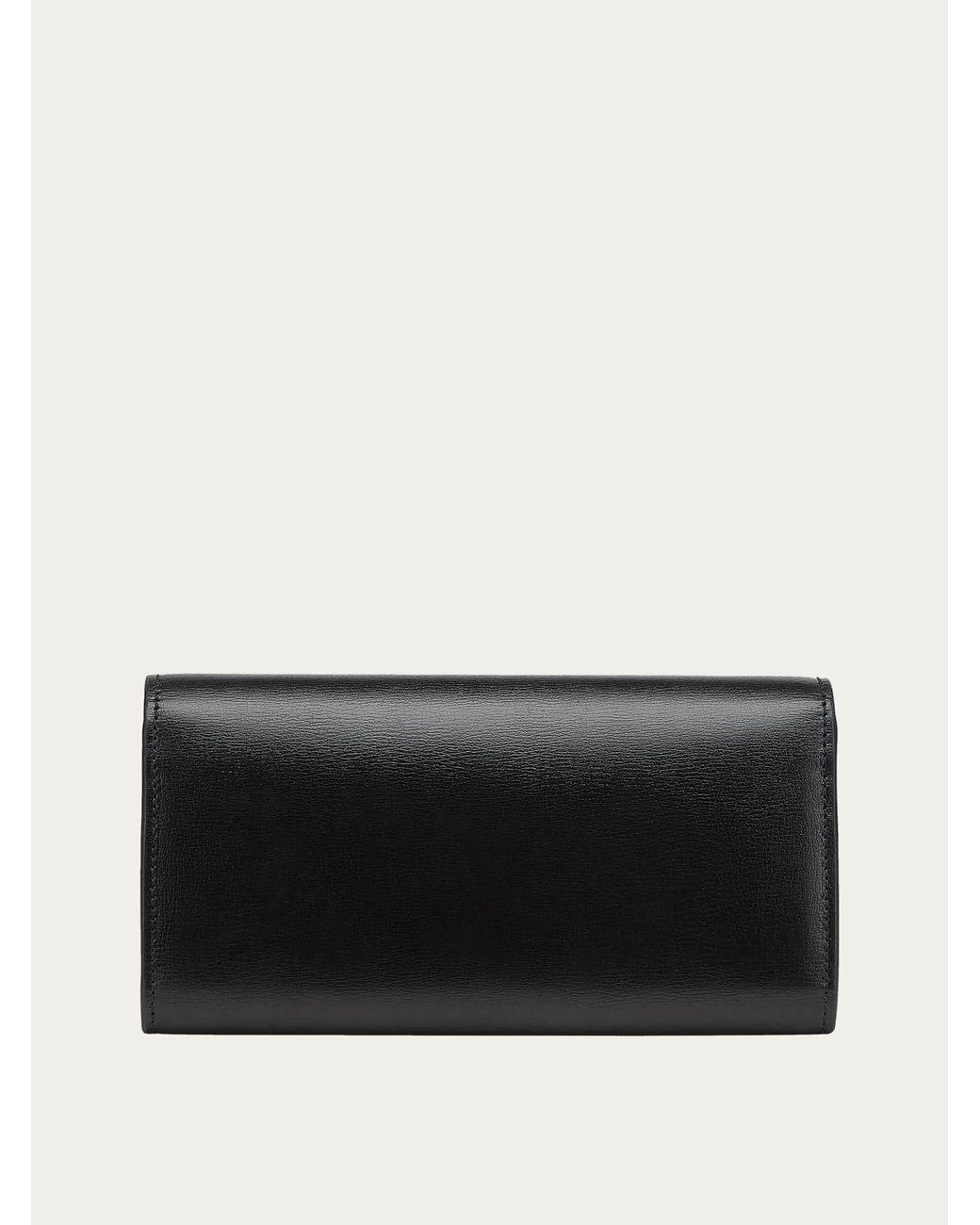 Ferragamo Black Vara Bow Continental Wallet