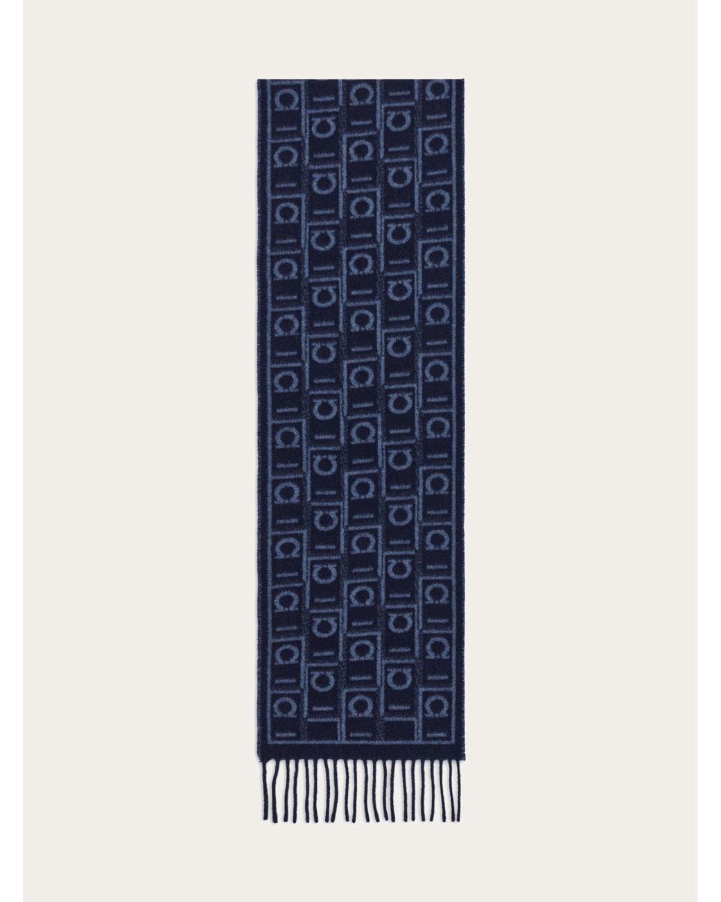 Ferragamo Blue Monogram Scarf for men