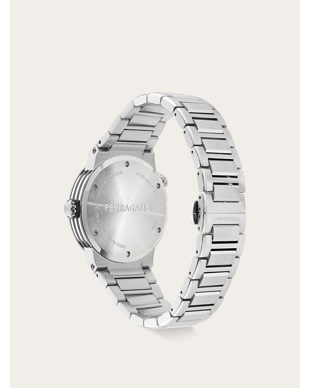 Ferragamo White F-80 Gmt Watch for men