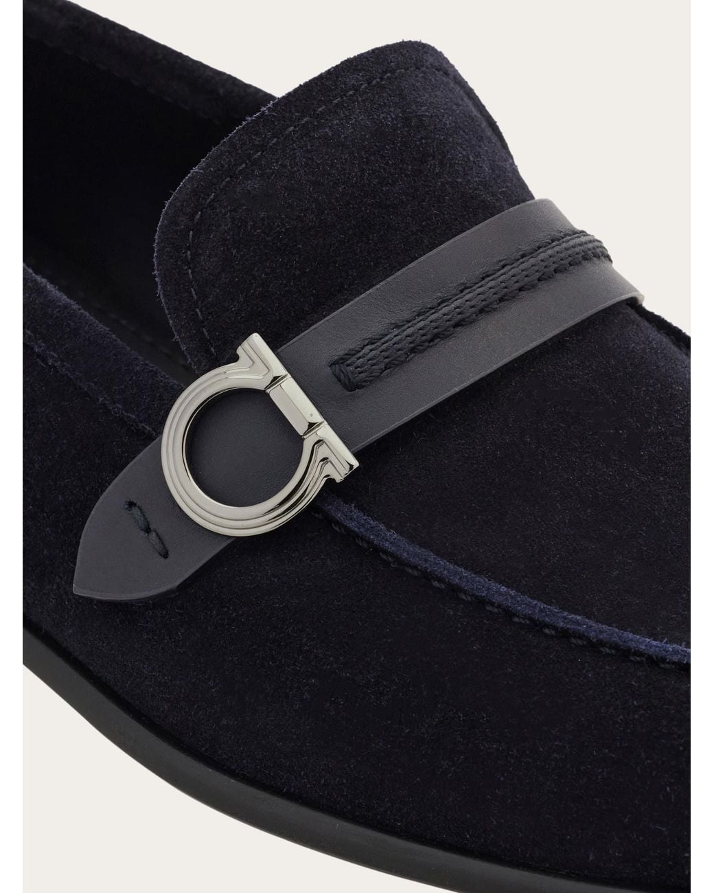 Ferragamo White Gancini Ornament Moccasin for men