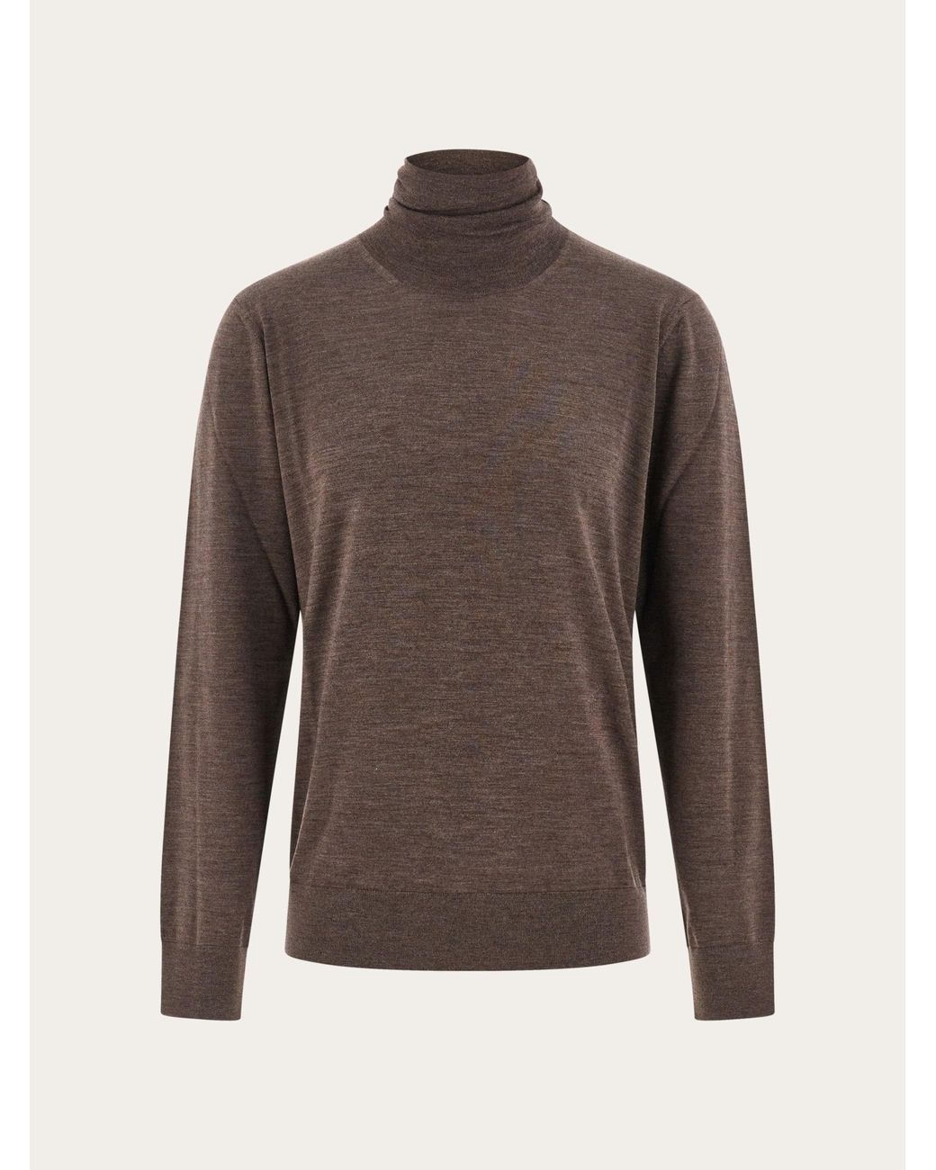 Ferragamo Brown High Neck Pullover for men