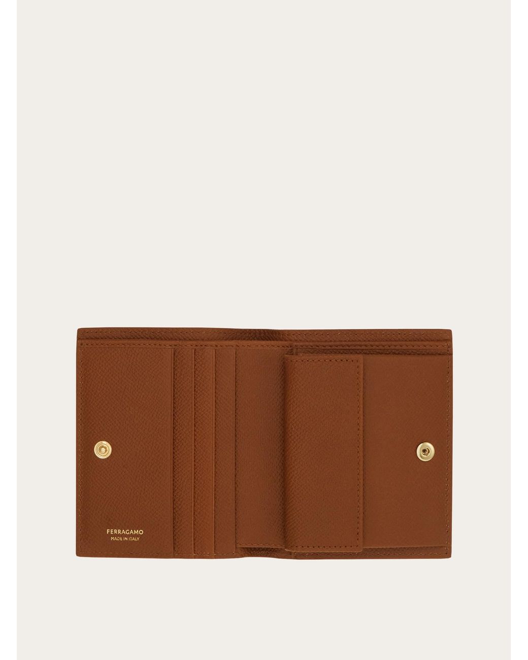 Ferragamo Brown Gancini Compact Wallet