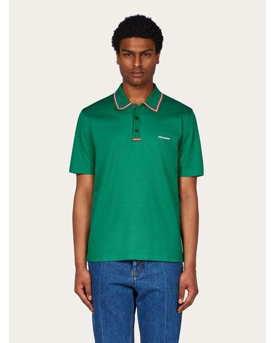 Ferragamo Green Polo for men