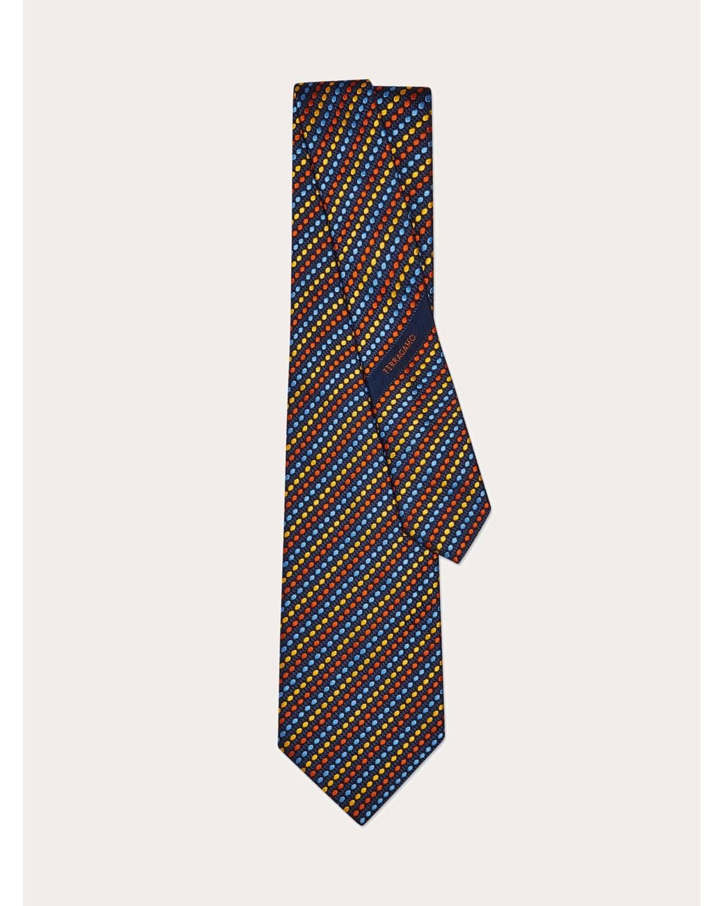 Ferragamo Blue Dots Jacquard Tie for men