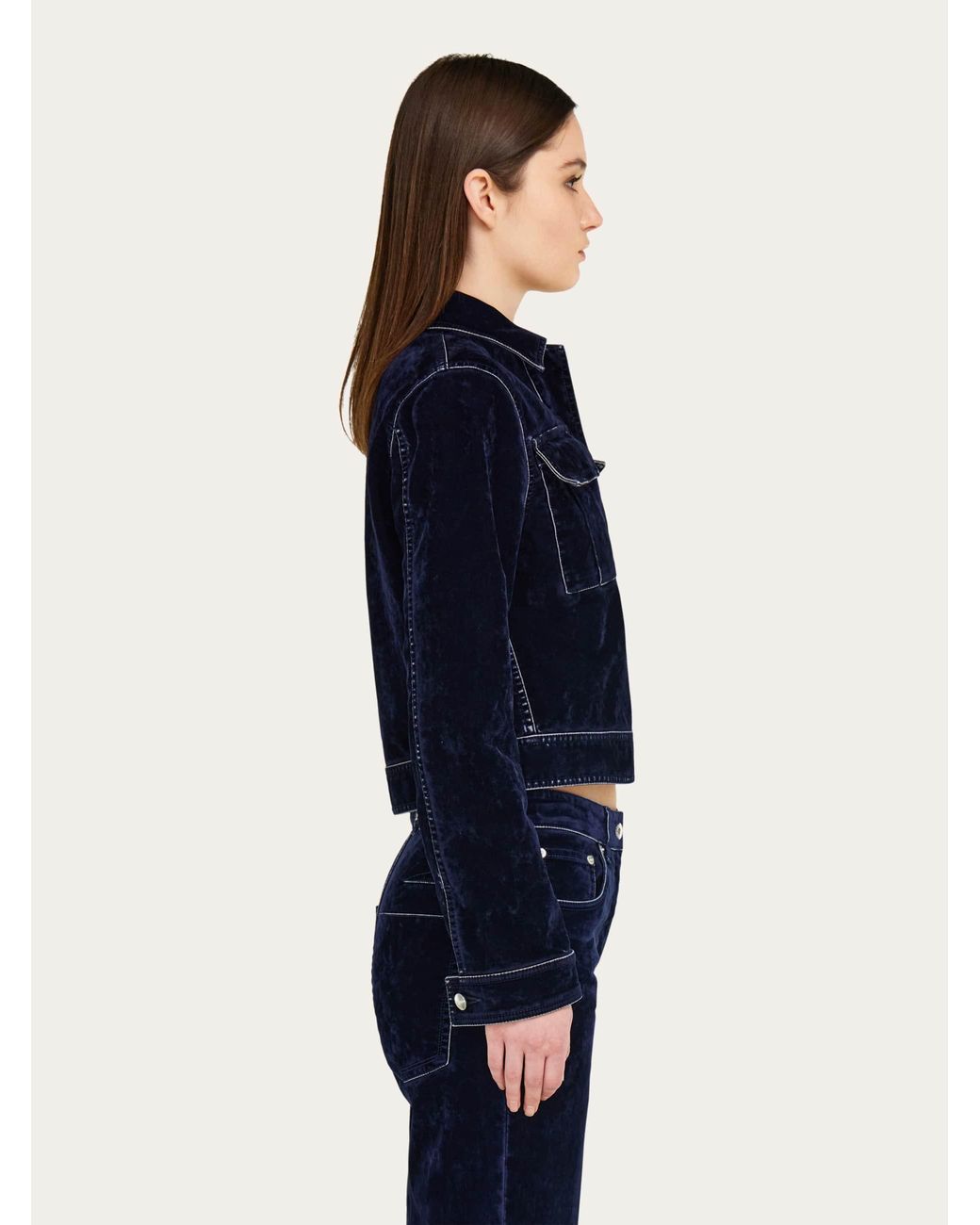 Ferragamo Blue Boxy Jacket