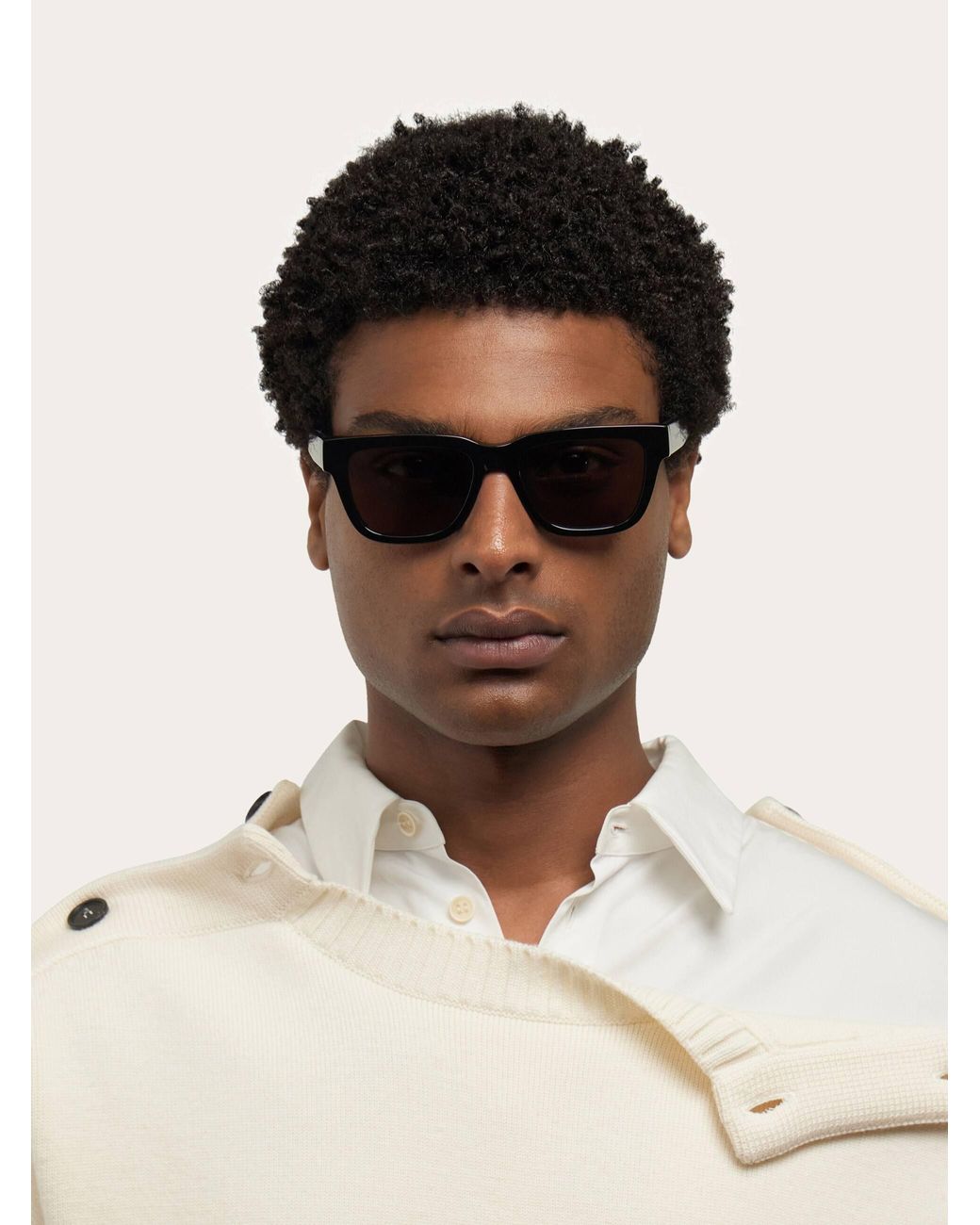 Ferragamo Gray Square Frame Sunglasses