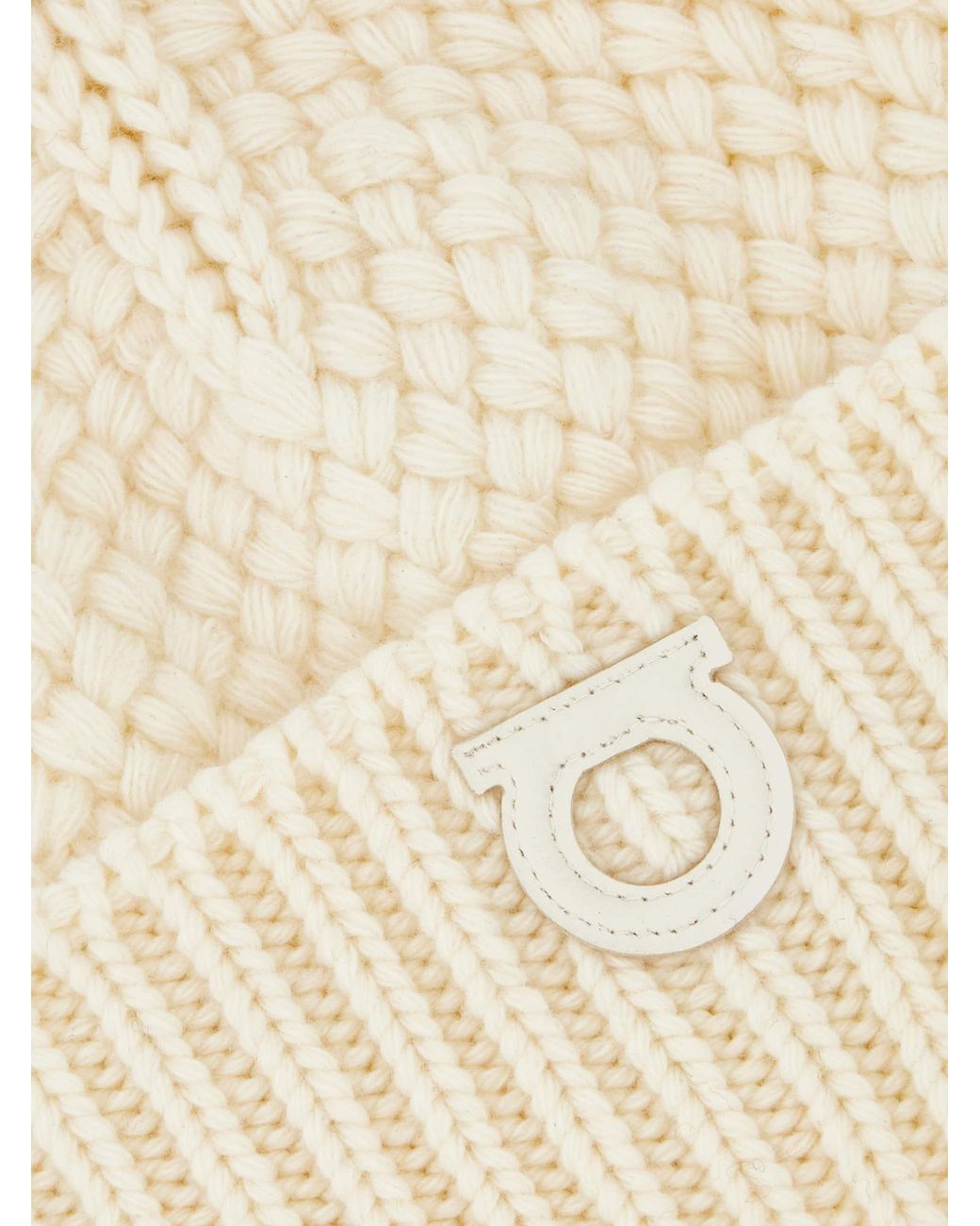 Ferragamo Natural Basket-Knit Beanie
