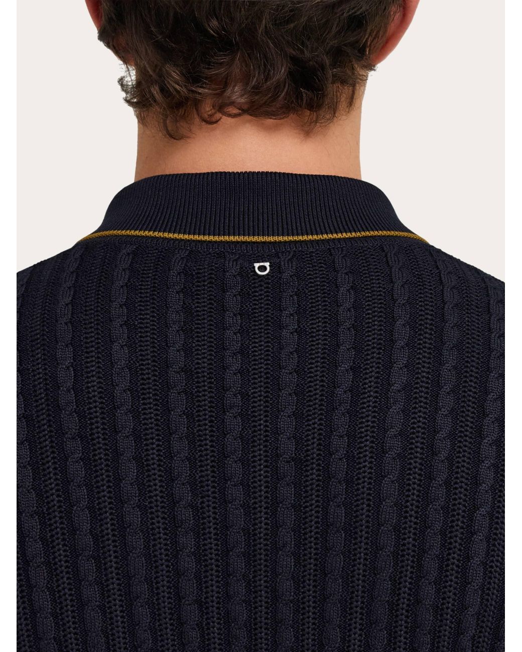 Ferragamo Blue Cotton And Silk Cardigan for men