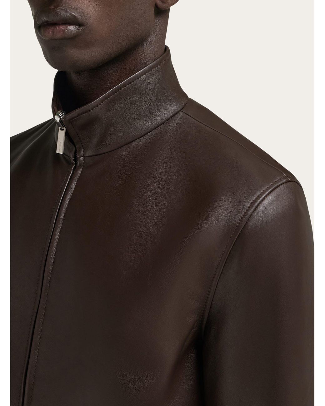 Ferragamo Black Nappa Leather Blouson for men