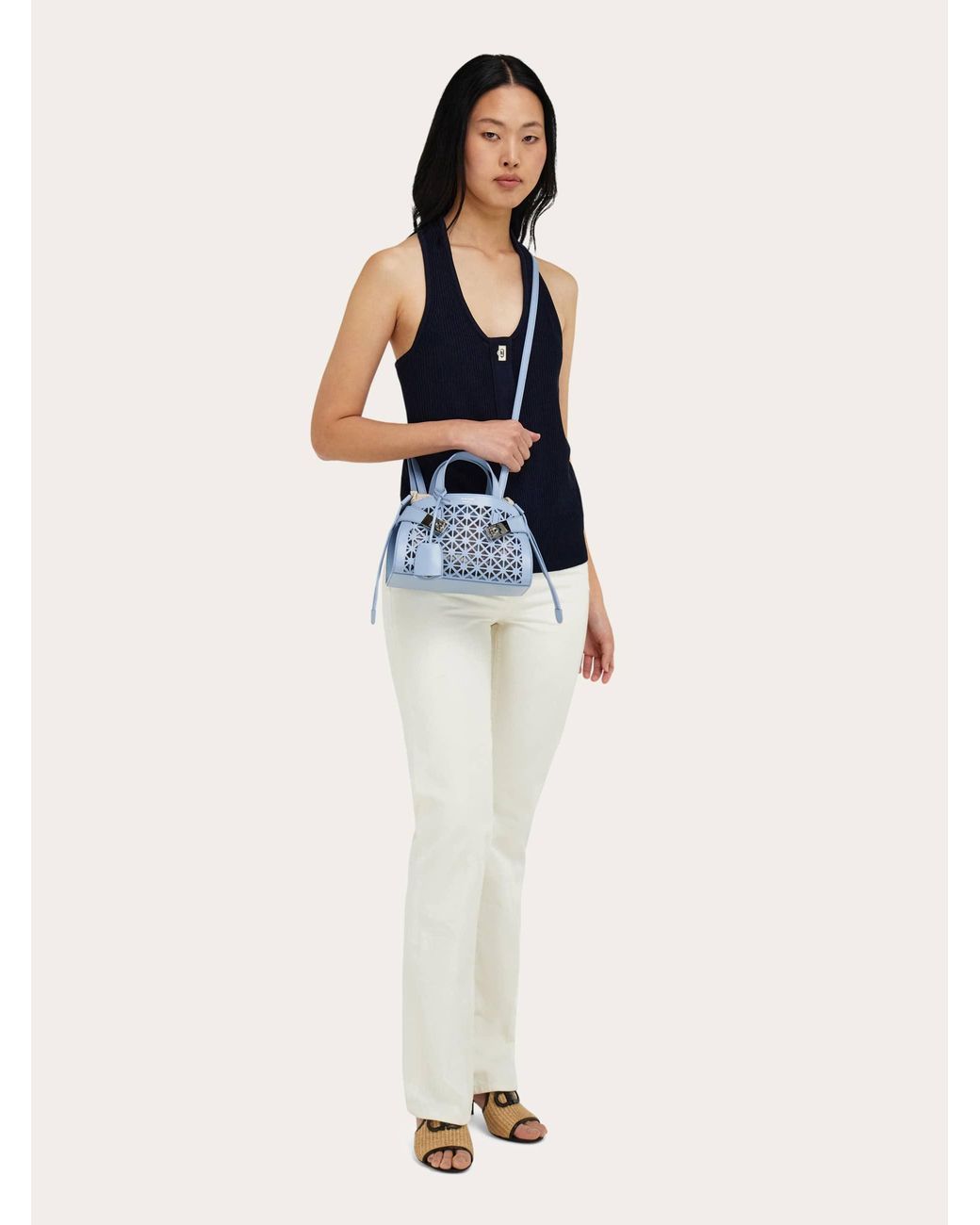 Ferragamo Blue Hug Handbag (Xs)
