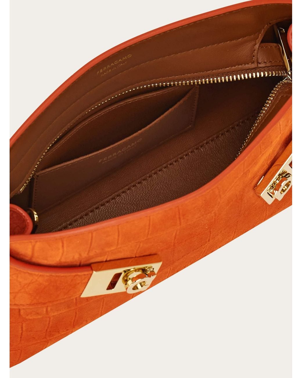 Ferragamo Orange Hug Mini Crossbody Bag