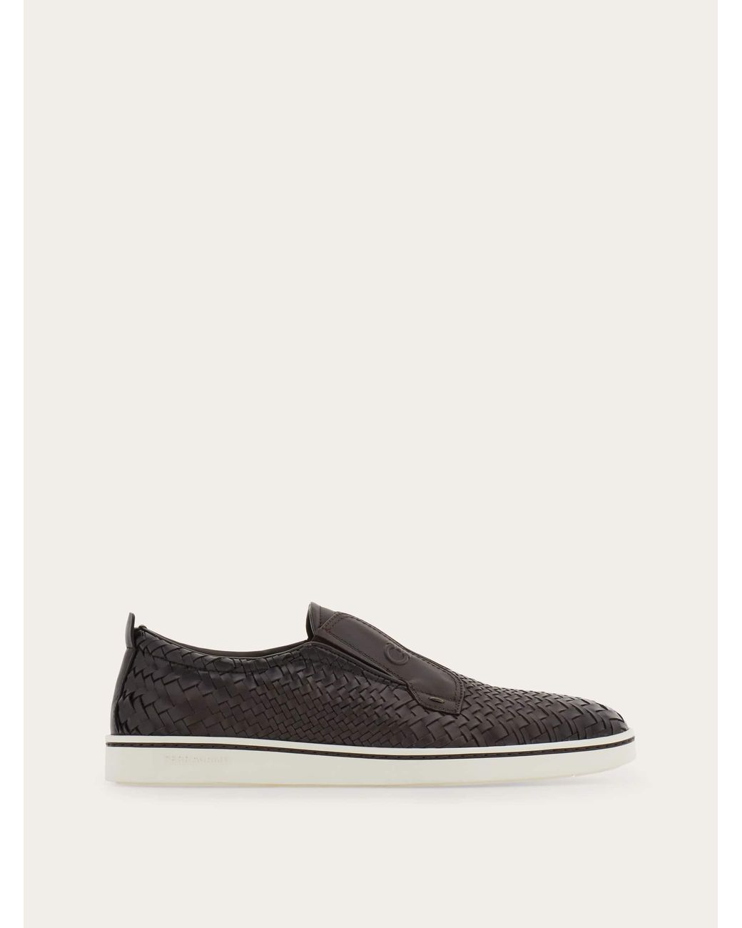 Ferragamo White Derby Slip-On for men