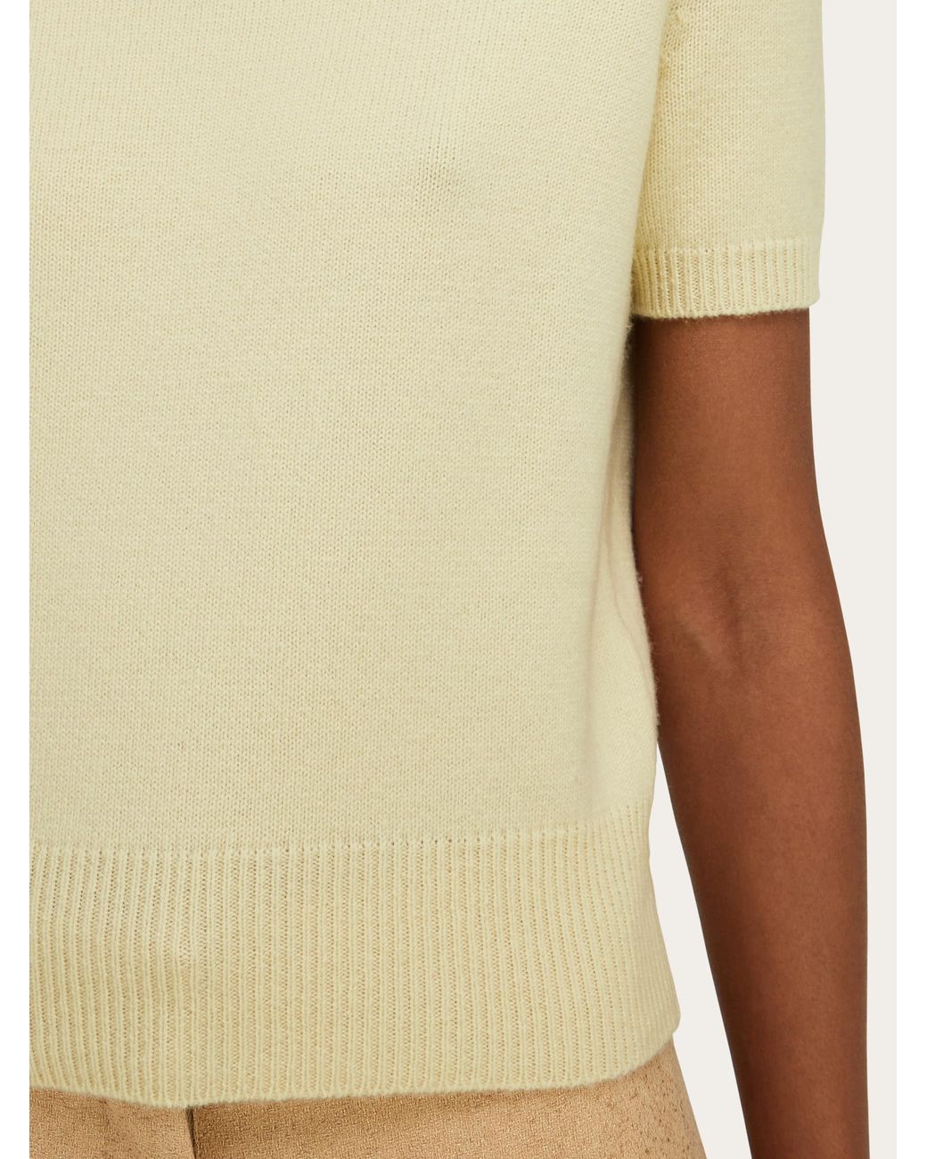 Ferragamo Natural Cashmere Knitted Top