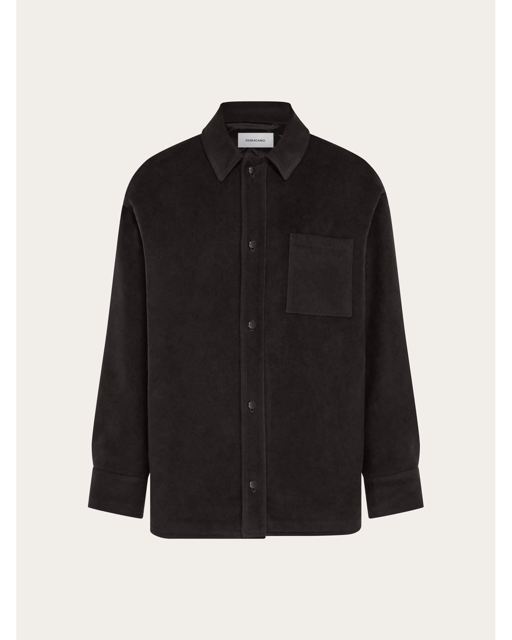 Ferragamo Black Moleskin Overshirt for men