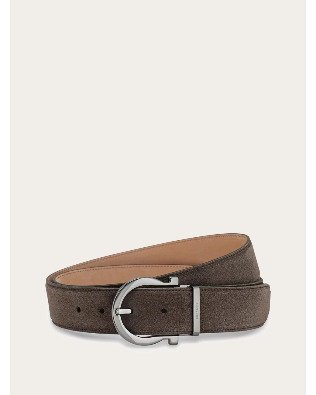 Ferragamo Brown Adjustable Gancini Belt for men
