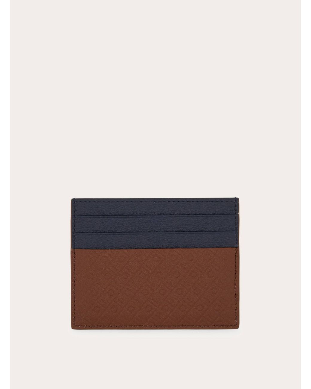 Ferragamo Blue Monogram Credit Card Holder for men