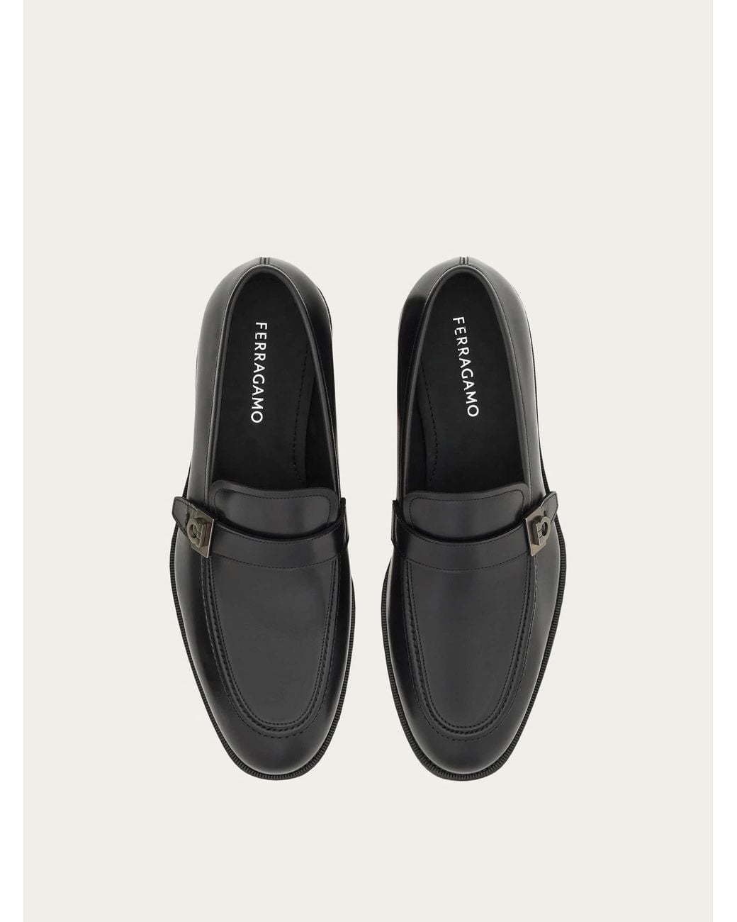 Ferragamo White Loafer With Hug Buckle for men