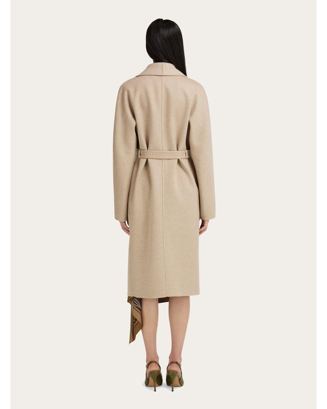Ferragamo Natural Double Breasted Coat