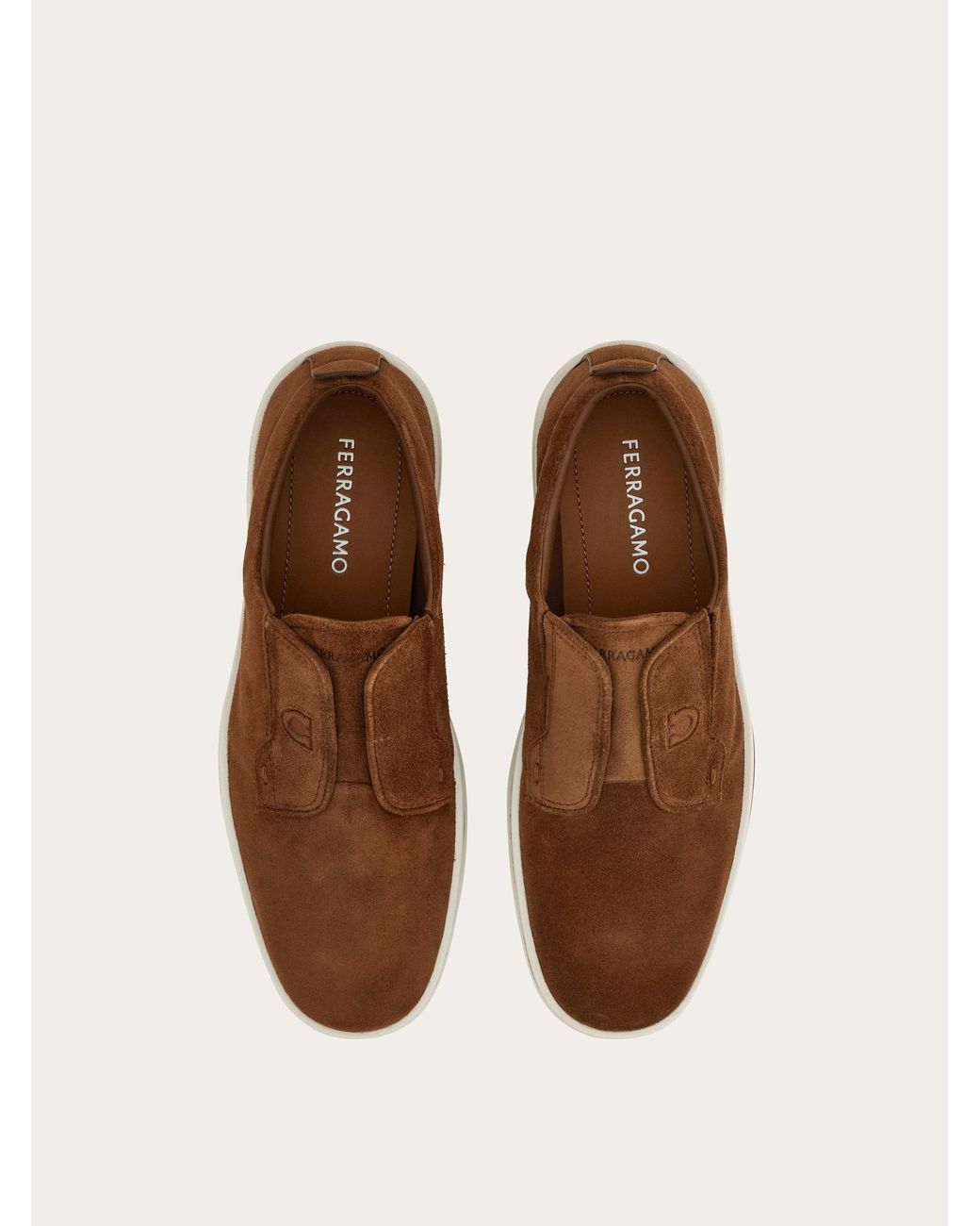 Ferragamo Brown Derby Slip-On for men
