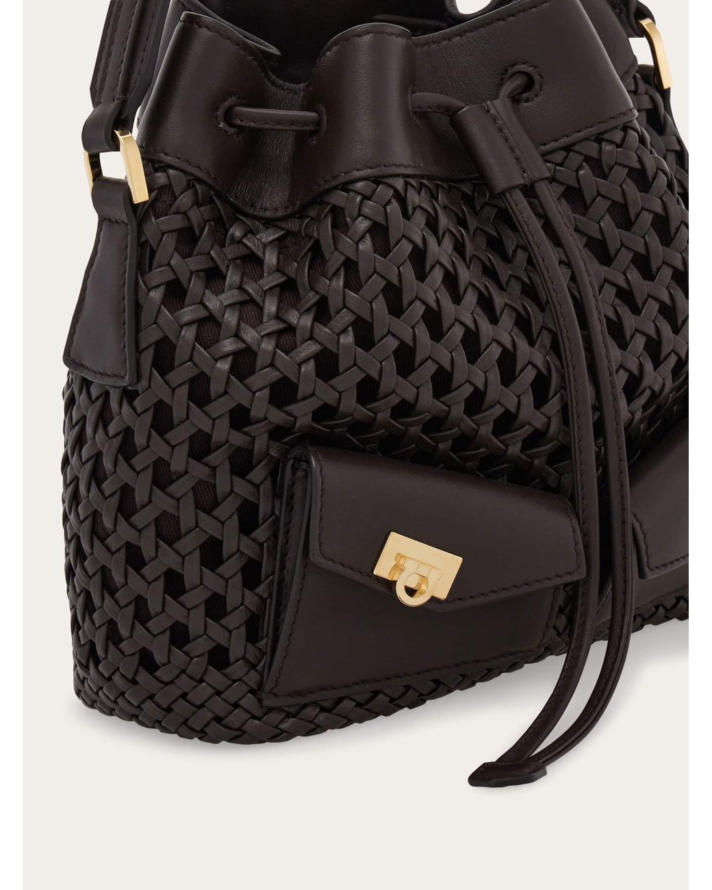 Ferragamo Black Multipocket Bucket Bag
