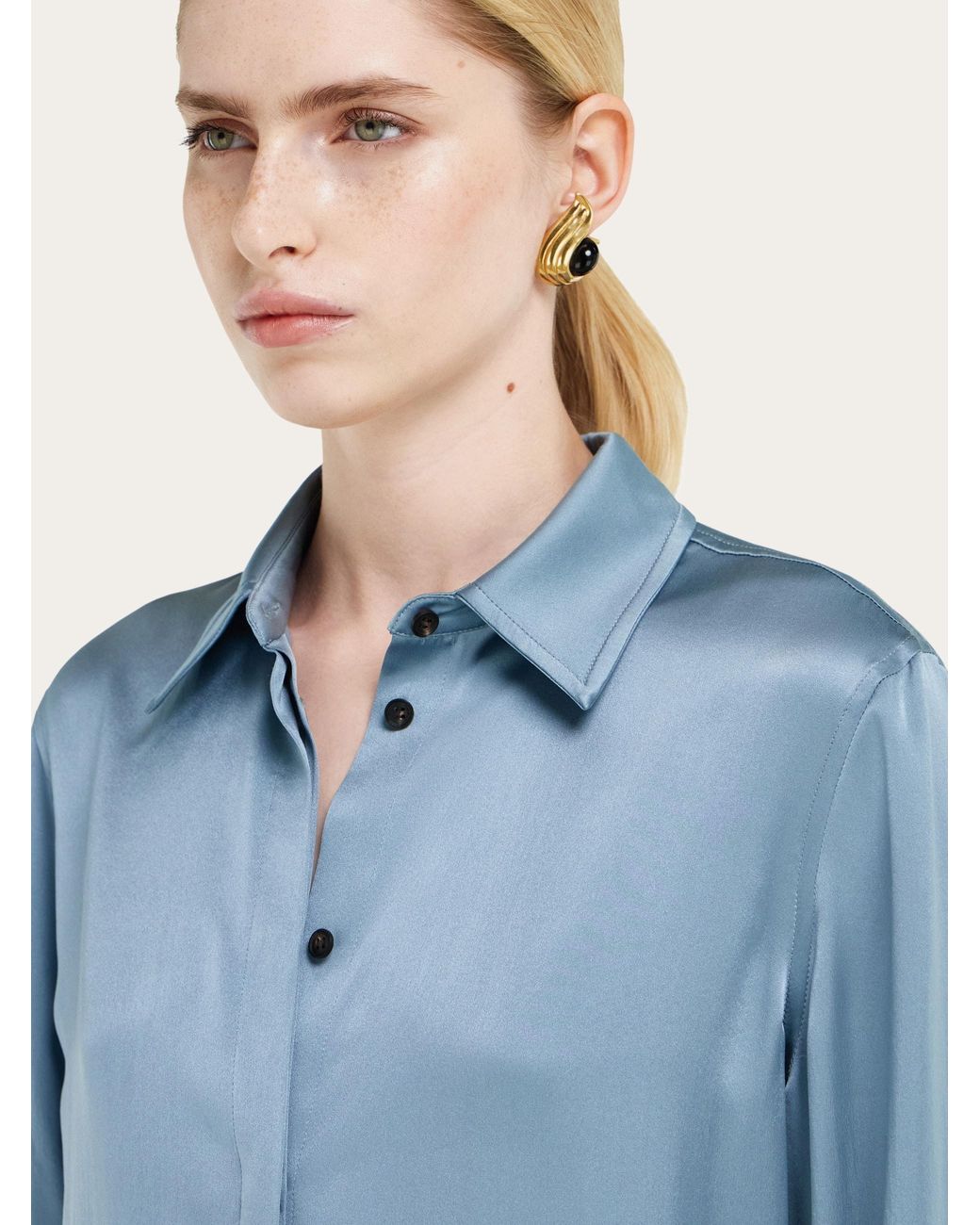 Donna Camicia Fluida di Ferragamo in Blue