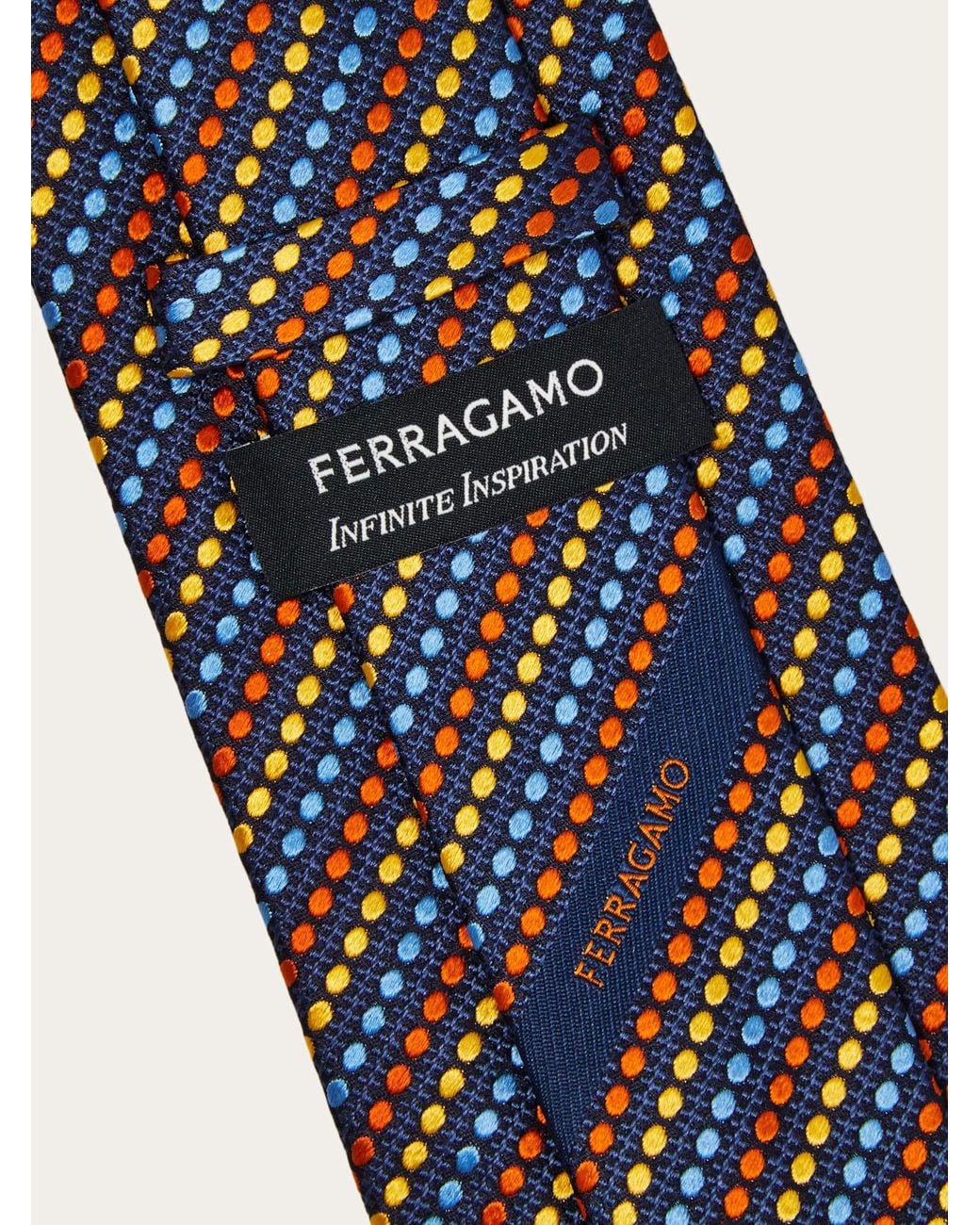 Ferragamo Blue Dots Jacquard Tie for men
