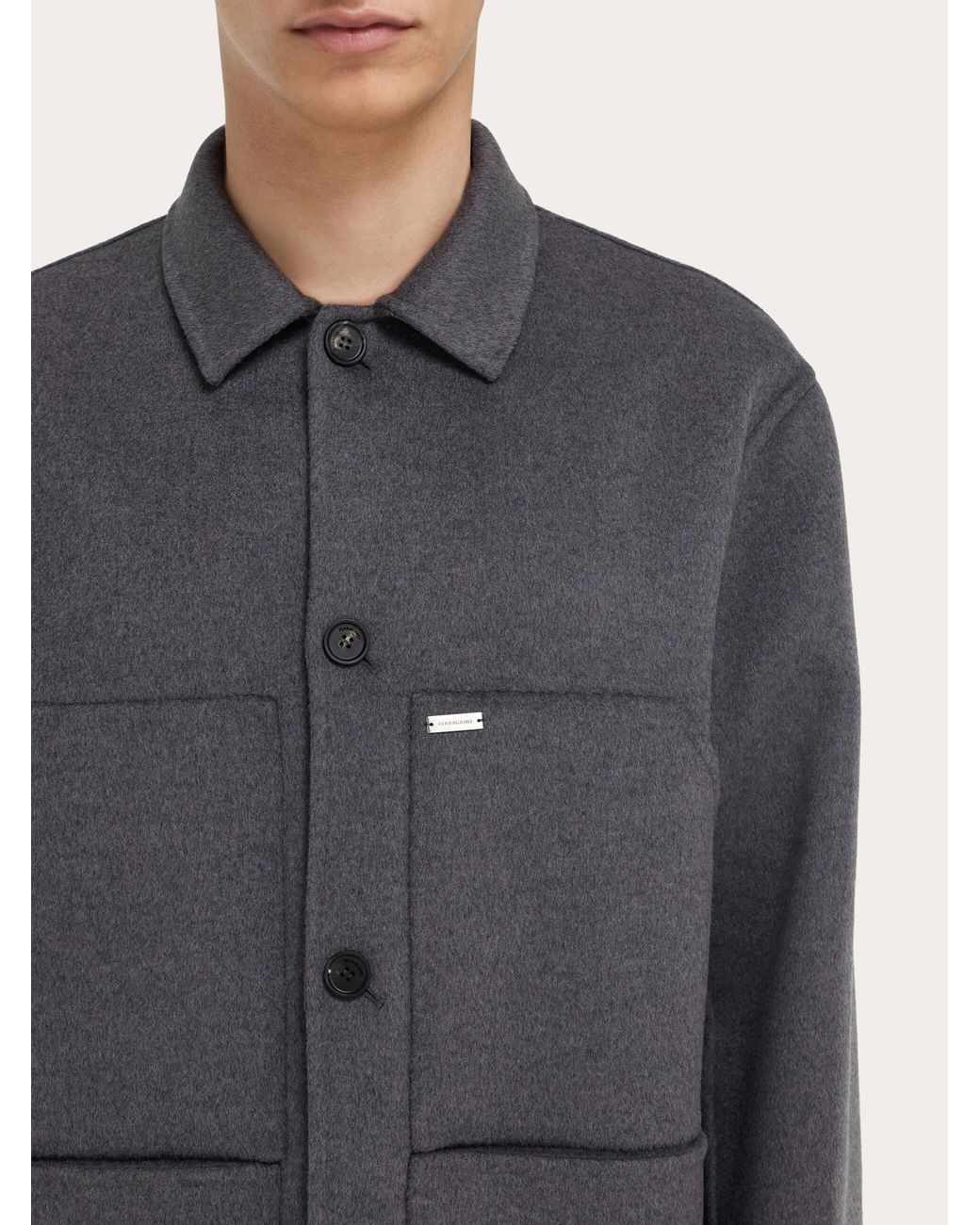 Ferragamo Gray Shirt Jacket for men