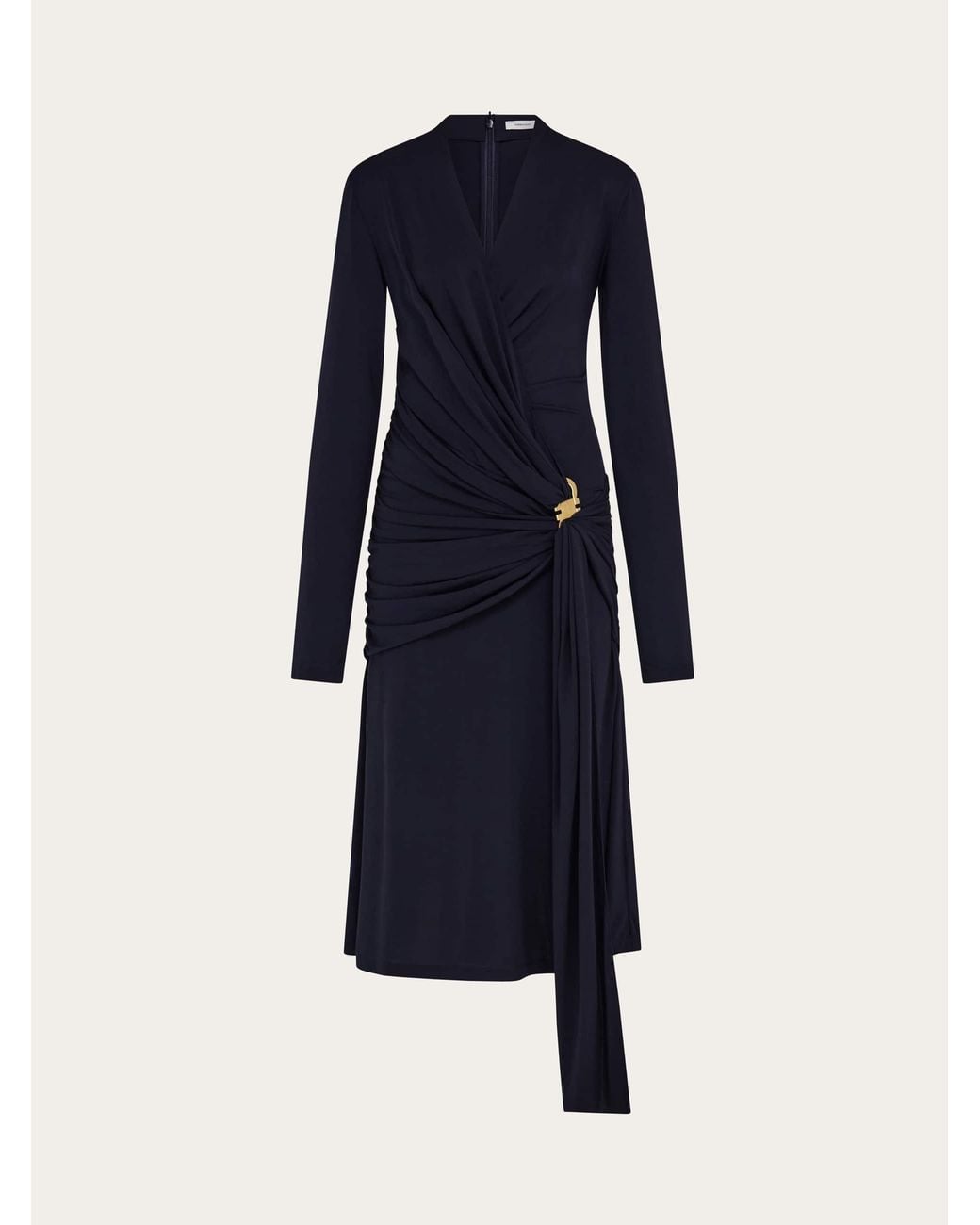 Ferragamo Blue Midi Wrap Dress